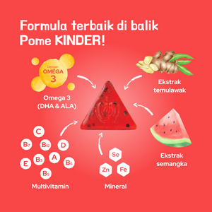 Pome Kinder Gummy for Kids - Multivitamin, Omega-3, Curcuma