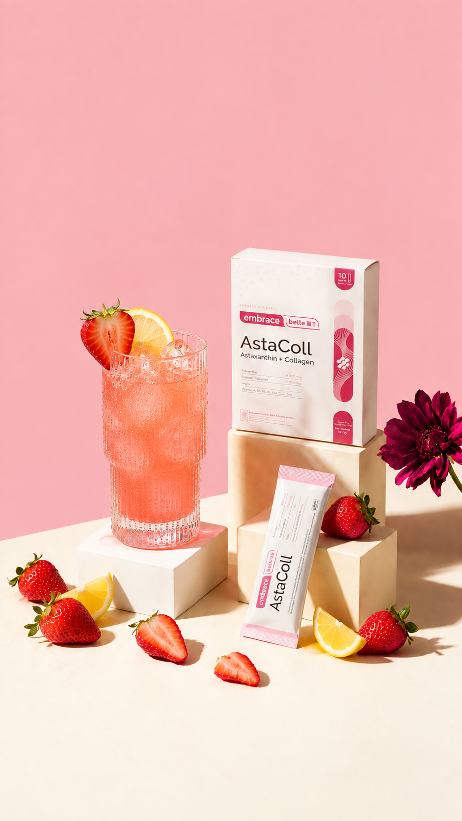Embrace Belle Astacoll dengan minuman stroberi dan lemon